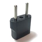 Type C American To European Plug Adapter For Europe, Asia 4MM Round Pins MU5 Black