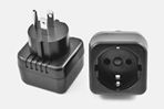 Type E To Type B Adapter Simran PG13 European Grounded Schuko to USA Plug Adapter